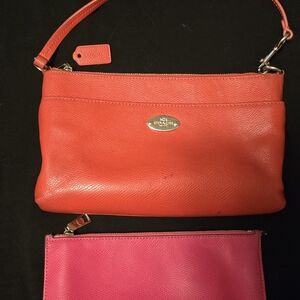 Coach Red/ Pink Leather Women's Bag